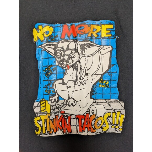 Vintage 90s “No More Stinkin’ Tacos” Chihuahua Graphic Tee Size Large Y2K Humor - Picture 1 of 9